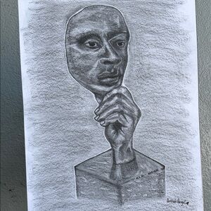 Contemplative Gray Sketch Art